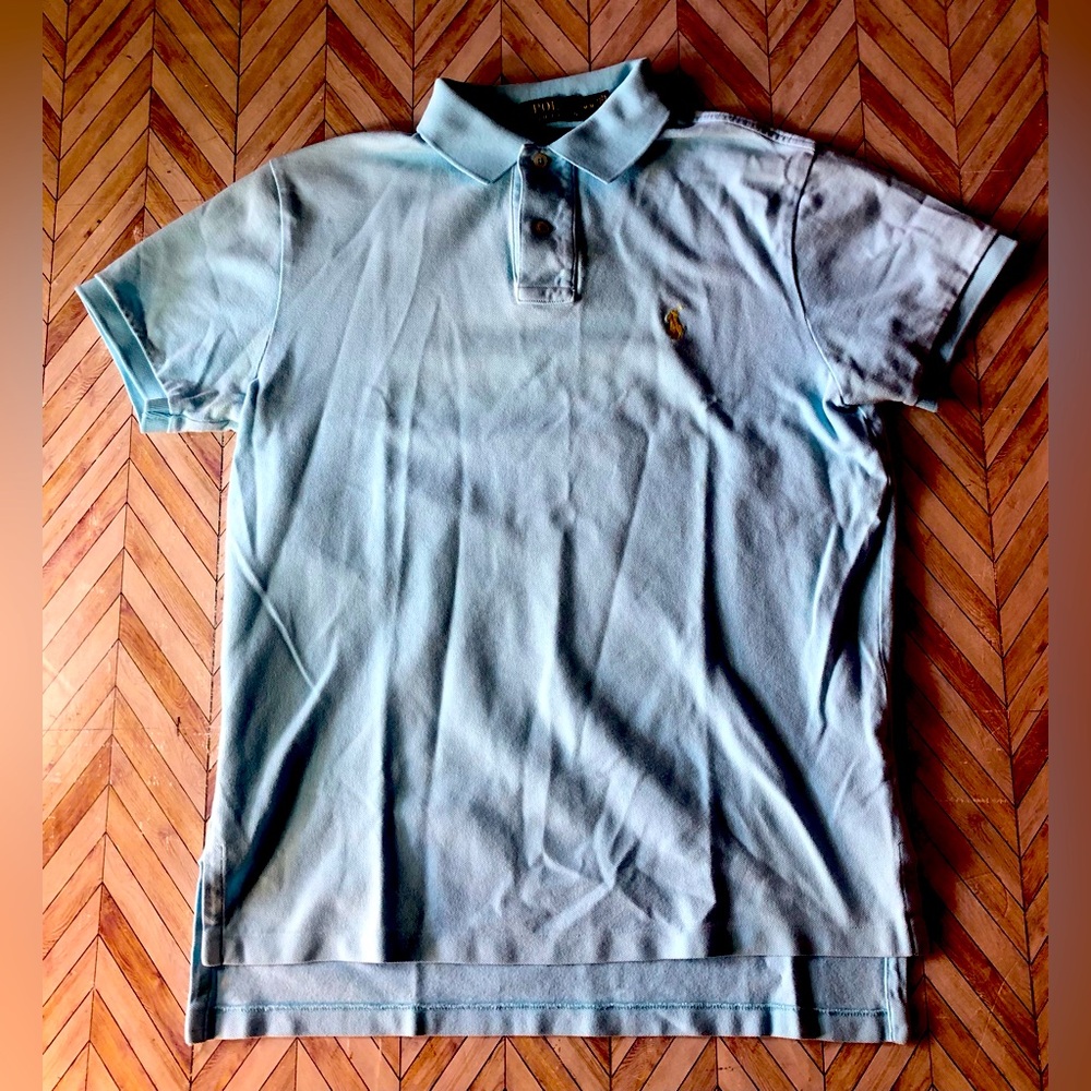 Polo Ralph Lauren Custom Fit Short Sleeve Blue Polo Size Medium